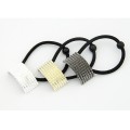F-0063 Wholesale 3PCs 3 Color Show Time Metal Semicircle Hair Band Ponytail Holder