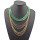N-1029 Bohemian Stripe Ribbon Multi Strand Golded Chain Tassel Boho Choker Necklace