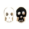 R-0047 New Hot Double Face White/Black Enamel Golden Skull Fingers Ring #5.5