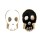 R-0047 New Hot Double Face White/Black Enamel Golden Skull Fingers Ring #5.5