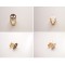 R-0047 New Hot Double Face White/Black Enamel Golden Skull Fingers Ring #5.5