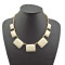 N-4587 New Facets Resin Gemstone Rectangle Golden Chunky Bib Necklace Color Choose