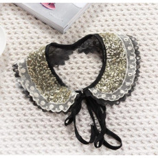 N-2062 New Design Ladies Paillette Flower Lace Pattern Collar Necklace