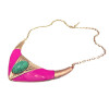 N-1759 Ladies Fashion Golden Big Resin Gemstone Enamel Choker Bib Collar Necklace