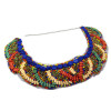 N-2253 Bohemian Multi Colors Beads Lace Pattern Choker Boho Collar Necklace