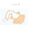 N-4570 Golden Enamel Geometry Pattern Charms Choker Bib Necklace Women's Jewellery