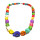 N-2864 Unique Colorful Stones Skull Charms  Choker Bib Necklace