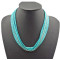 N-1050 Multi Strands Beads Chunky Snake Wide Chain Flat Curb Link Statement Necklace  N-1050