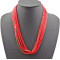 N-1050 Multi Strands Beads Chunky Snake Wide Chain Flat Curb Link Statement Necklace  N-1050