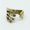 R-1009 wholesale 2pcs bronze silver metal hand shape opened ring #6.5
