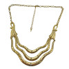 N-1765 Unique Vintage Style Gold Metal Flower Curved Chunky Bib Collar Necklace