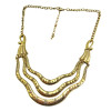 N-1765 Unique Vintage Style Gold Metal Flower Curved Chunky Bib Collar Necklace