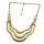 N-1765 Unique Vintage Style Gold Metal Flower Curved Chunky Bib Collar Necklace