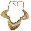N-1861 Hot New Design Gothic Punk Special Vintage Gold Carved Bib Collar Necklace