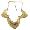 N-1861 Hot New Design Gothic Punk Special Vintage Gold Carved Bib Collar Necklace