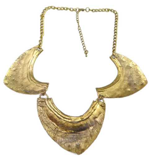 N-1861 Hot New Design Gothic Punk Special Vintage Gold Carved Bib Collar Necklace