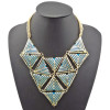 N-4595 Vintage Style Geometry triangle Celebrity Inspired Urban Diva Statement Bib Necklace