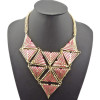 N-4595 Vintage Style Geometry triangle Celebrity Inspired Urban Diva Statement Bib Necklace