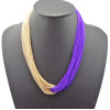 N-1037 Bohemia Multi Strands Chains Boho Choker Bib Necklace Colors Choose