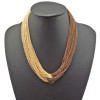N-1037 Bohemia Multi Strands Chains Boho Choker Bib Necklace Colors Choose