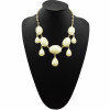 N-0784 European style geometry Facets gems drip choker statement necklace