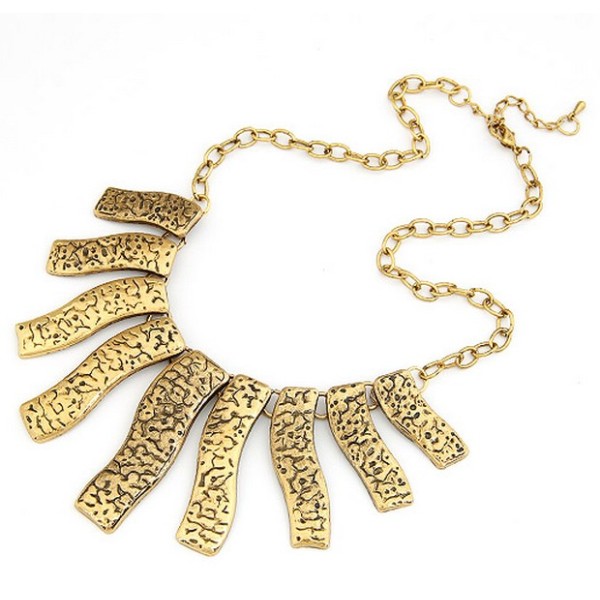 N-1797 Vintage gold metal Retro Goth Punk Rock  bar tassels choker necklace