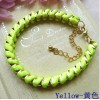 B-0001 New Coming Fashion Lovely Golden Metal Silk Rope Handmade Bracelet