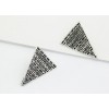 E-2022 New Arrival Vintage Style Bronze/Silver Triangle Shield Ear Stud Earring
