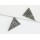E-2022 New Arrival Vintage Style Bronze/Silver Triangle Shield Ear Stud Earring