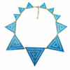 N-4529 New  Punk Fashion Charms Golden Metal Blue Enamel Triangle Chain Necklace