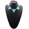 N-4529 New  Punk Fashion Charms Golden Metal Blue Enamel Triangle Chain Necklace