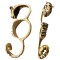 R-0084 New Arrival Vintage Gold Tone metal Tiger 3 fingers Ring