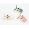 R-0128 New Fashion Gold Tone Metal Enamel Hat Mustache Open Double Fingers Ring