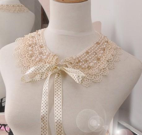 N-2042 Ladies Faux pearl Crystal Lace Collar Wedding Party Jewelery Necklace