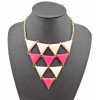 N-4255 European style gold plated metal resin triangle gem choker necklace