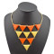 N-4255 European style gold plated metal resin triangle gem choker necklace