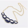 N-4588 Ladies Costume Jewelry 4 Colors Choose Enamel Hoop Golden Choker Bib Necklace