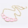 N-4588 Ladies Costume Jewelry 4 Colors Choose Enamel Hoop Golden Choker Bib Necklace