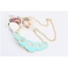 N-4588 Ladies Costume Jewelry 4 Colors Choose Enamel Hoop Golden Choker Bib Necklace