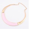 N-4568 New Enamel Metal Gold Choker Bib Collar Necklace