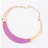 N-4568 New Enamel Metal Gold Choker Bib Collar Necklace