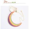 N-4503 Laides New Rainbow Bunting Enamel Golded Metal Bib Curve Collar Necklace