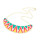 N-4504 Colorful Rainbow Enamel Triangle Hollowed Gold Metal Bib Collar Necklace