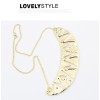 N-4504 Colorful Rainbow Enamel Triangle Hollowed Gold Metal Bib Collar Necklace