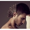 E-0598 New Unique 1Pc(Left)Unisex Big Feather Ear Cuff Non Piercing Gold Earring