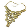 N-1796 New Arrival European Style Vintage Gold  Oblong Hollow Out  Pendant Choker Necklace
