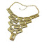 N-1796 New Arrival European Style Vintage Gold  Oblong Hollow Out  Pendant Choker Necklace