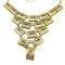 N-1796 New Arrival European Style Vintage Gold  Oblong Hollow Out  Pendant Choker Necklace