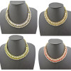 New Style gold plated Multilayer crystal snake chain choker necklace N-1257