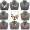 N-0791 New European Fashion Golden Metal Colorful Drop Resin Gem Choker Bib Necklace